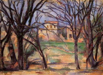  arbres - Arbres et maisons Paysage de Paul Cézanne